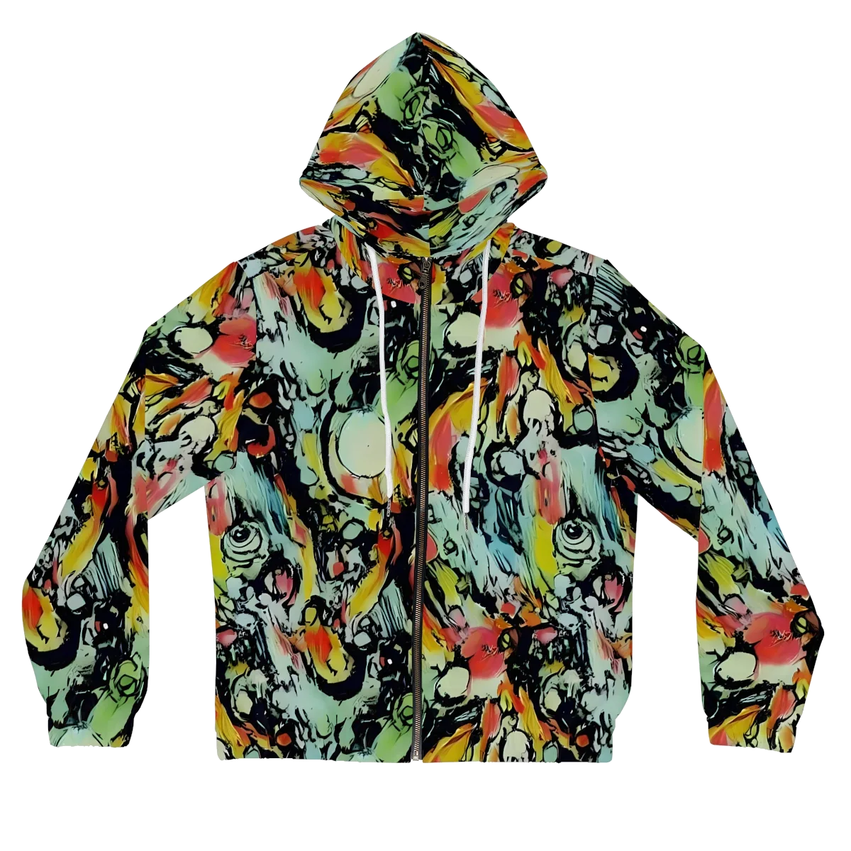 Chromatic Menagerie on Women's Full-Zip Hoodie — Front