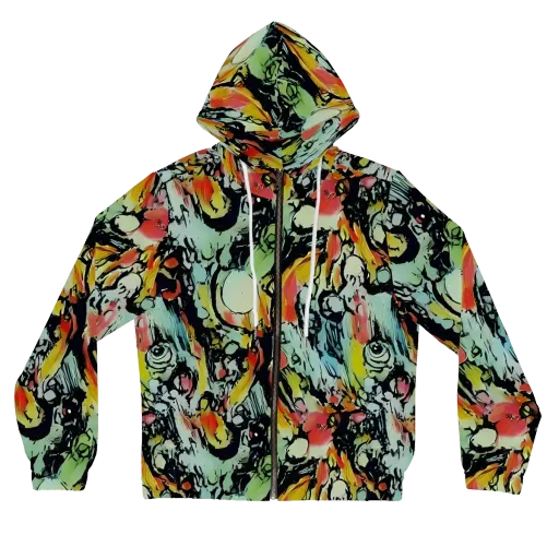 Chromatic Menagerie on a Women's Full-Zip Hoodie