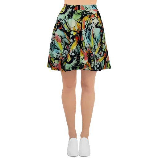 Chromatic Menagerie on a Skater Skirt