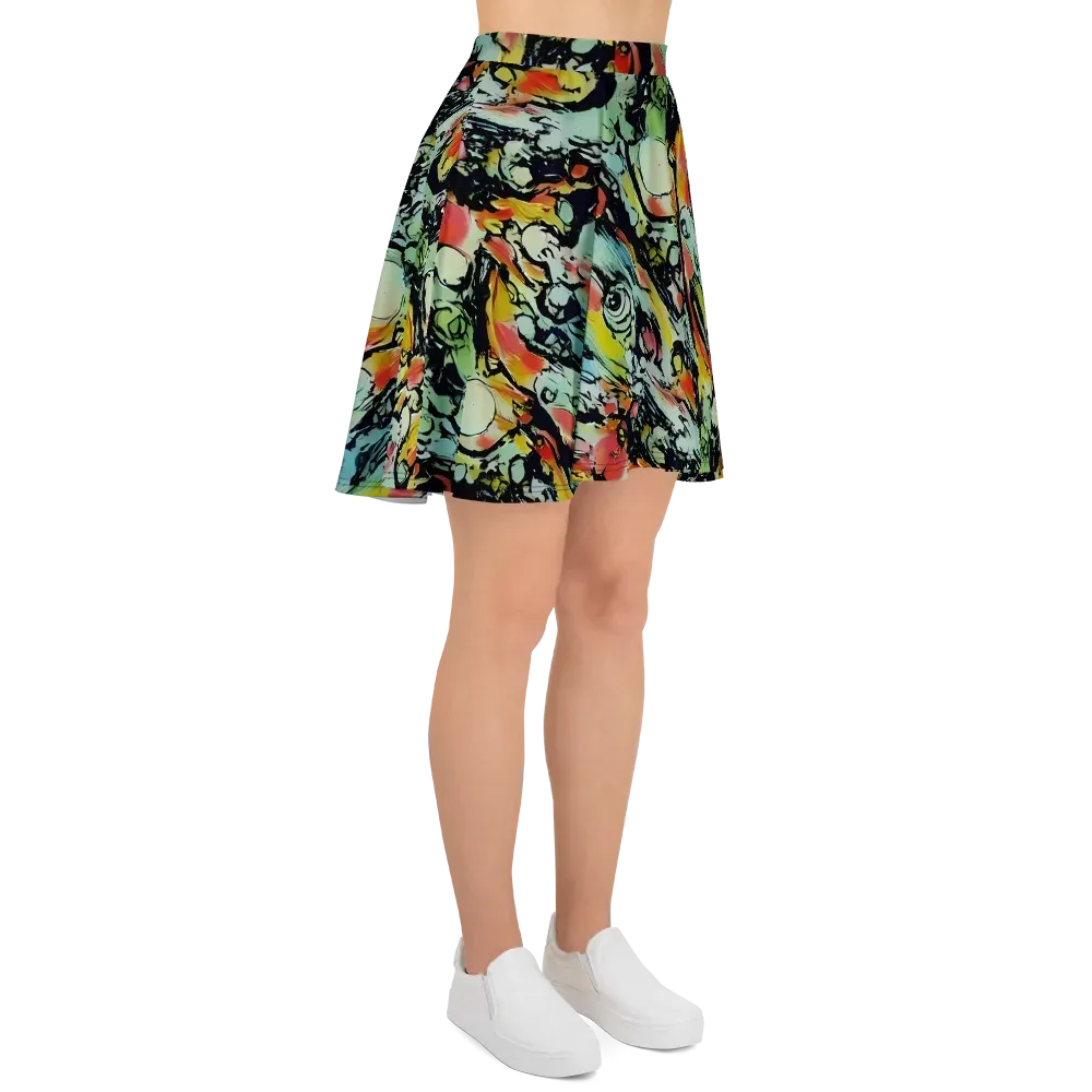Chromatic Menagerie on Skater Skirt — Right