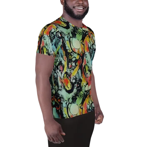 Chromatic Menagerie on a Men's Athletic T-Shirt