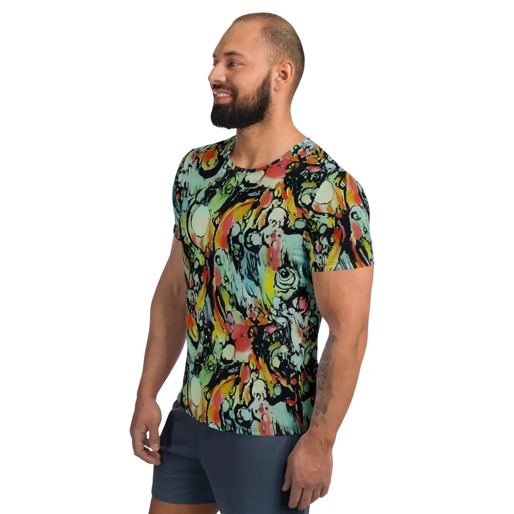 Chromatic Menagerie on Men's Athletic T-Shirt — Left