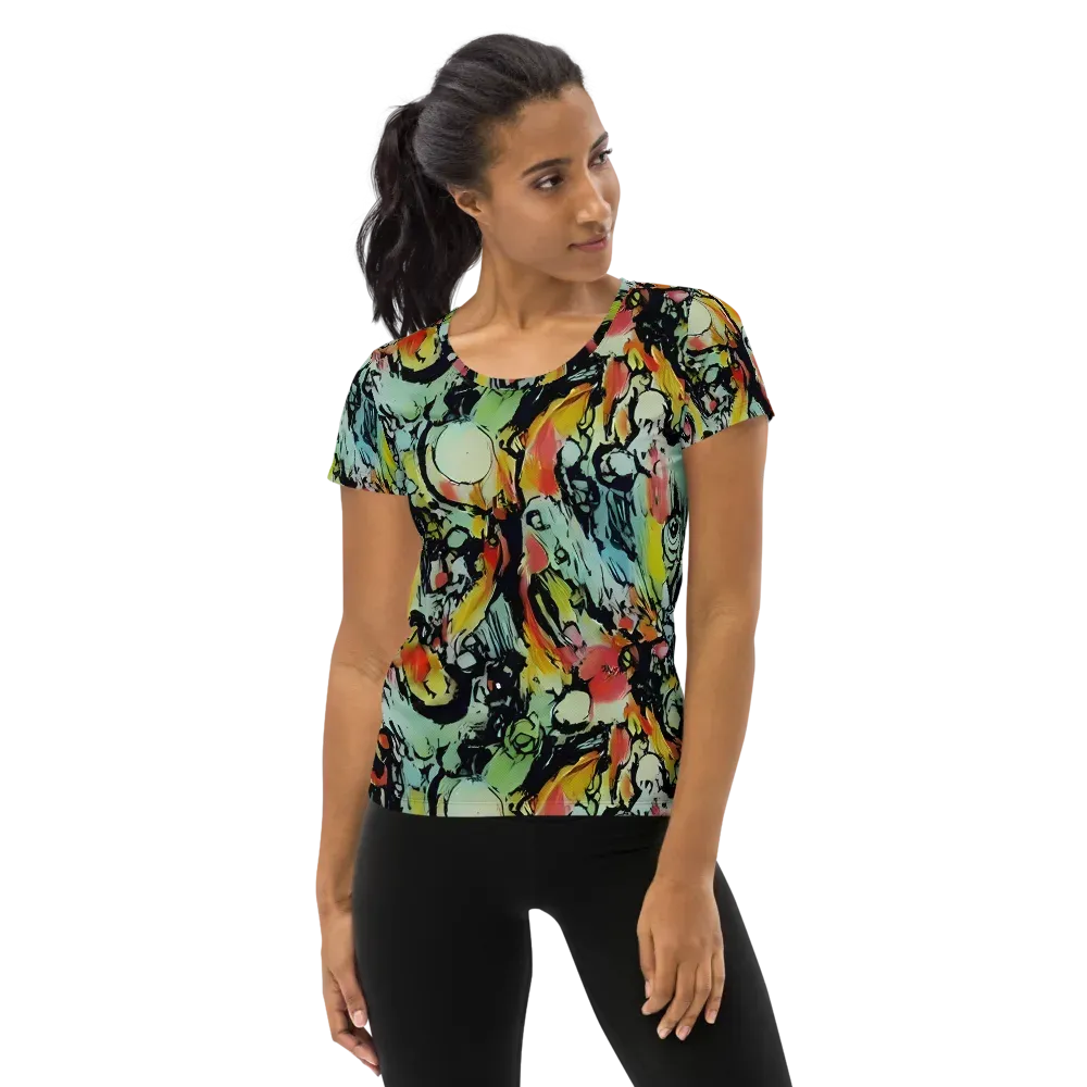 Chromatic Menagerie on Women's Athletic T-Shirt — Front