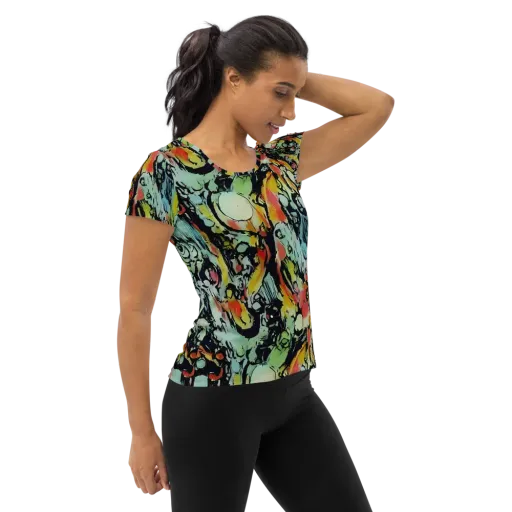 Chromatic Menagerie on a Women's Athletic T-Shirt