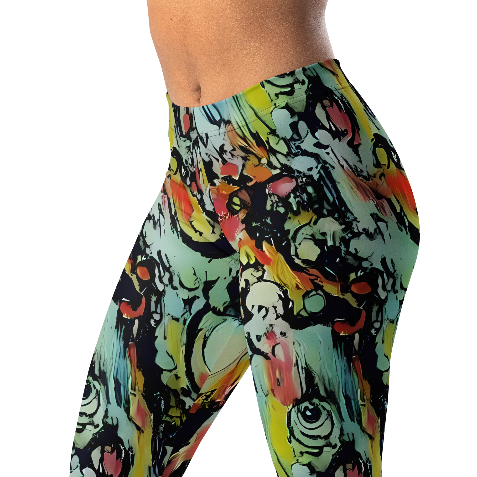 Chromatic Menagerie on Leggings — Left Front