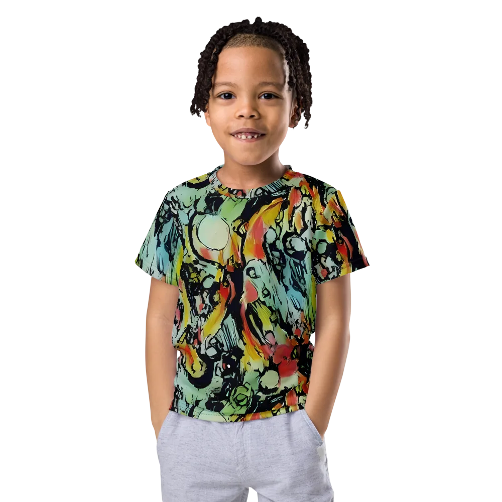 Chromatic Menagerie on Kids Crew Neck T-Shirt — Front