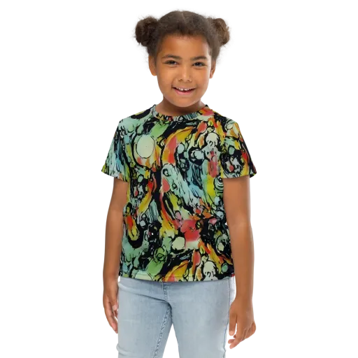 Chromatic Menagerie on a Kids Crew Neck T-Shirt