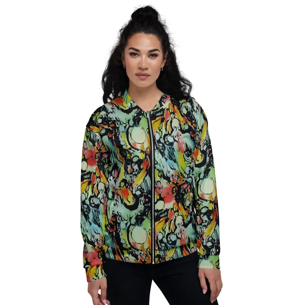 Chromatic Menagerie on Bomber Jacket — Front