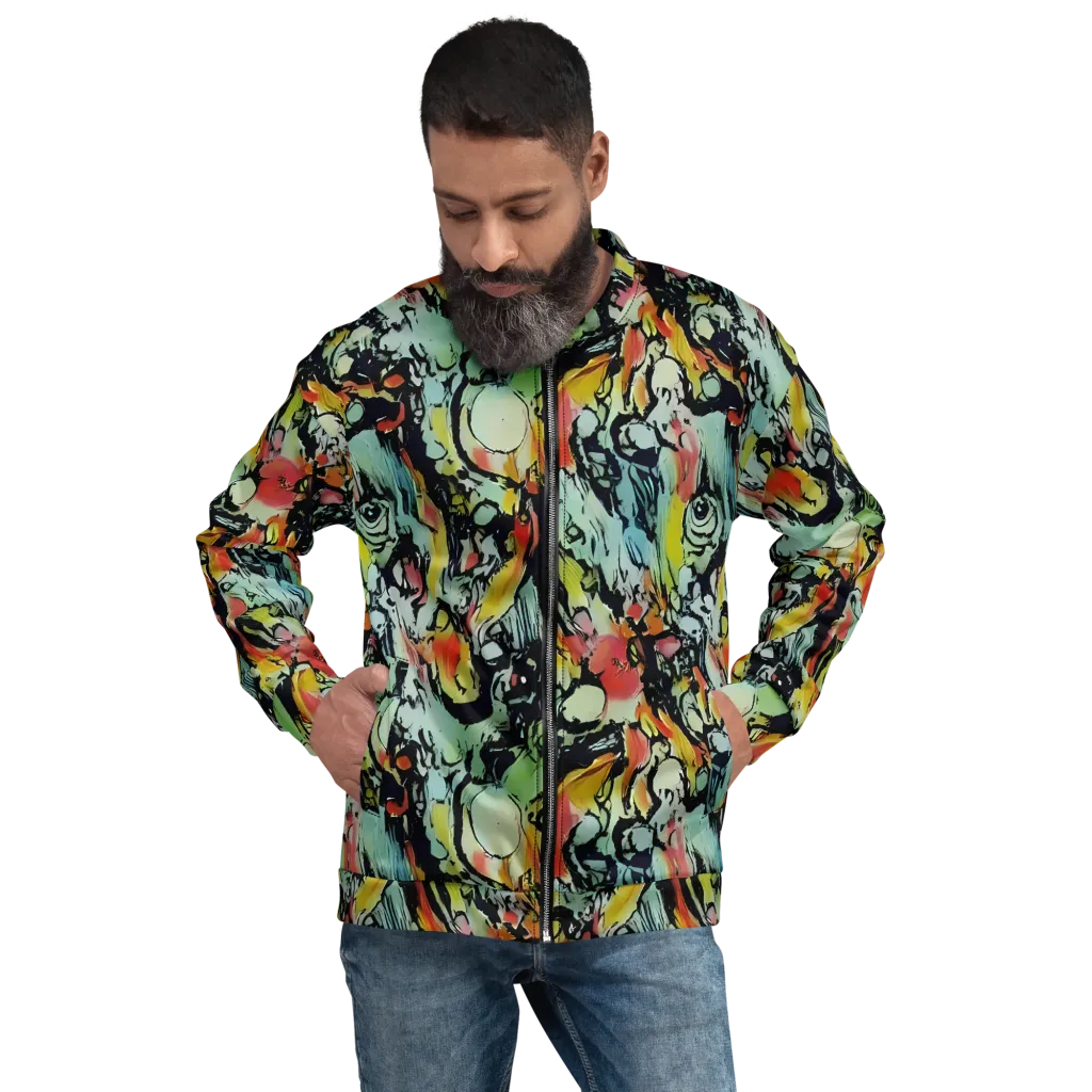 Chromatic Menagerie on Bomber Jacket — Front