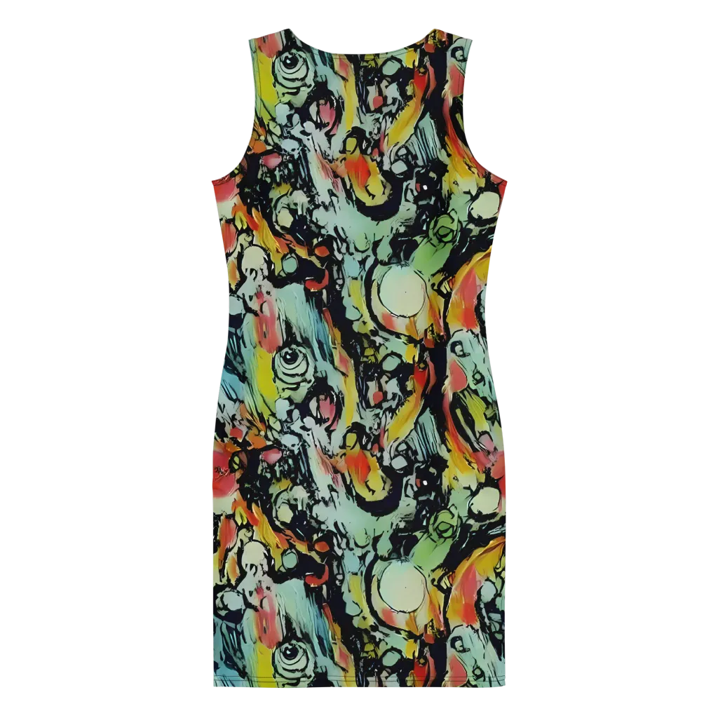 Chromatic Menagerie on Bodycon Dress — Back