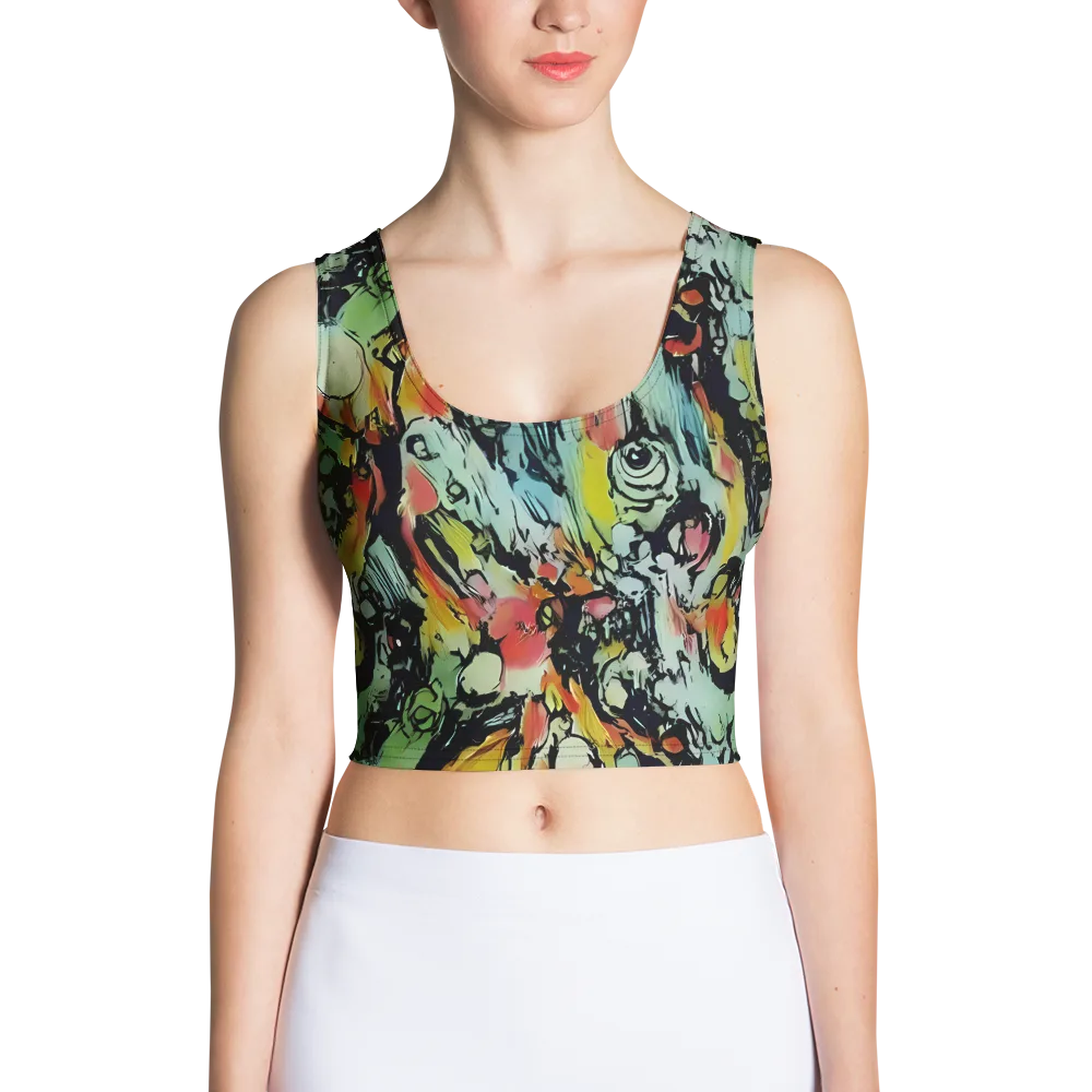 Chromatic Menagerie on Crop Top — Front