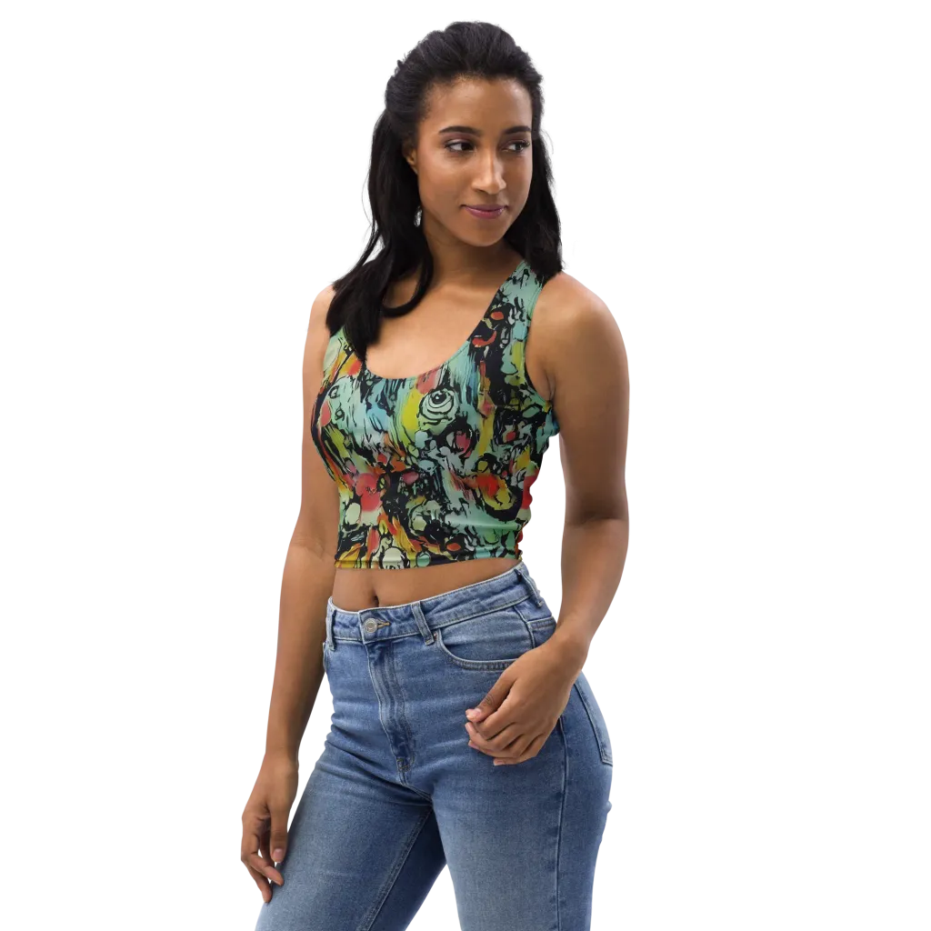 Chromatic Menagerie on Crop Top — Left Front