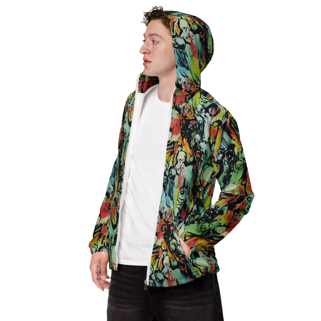 Chromatic Menagerie on Men's Windbreaker — Left Front
