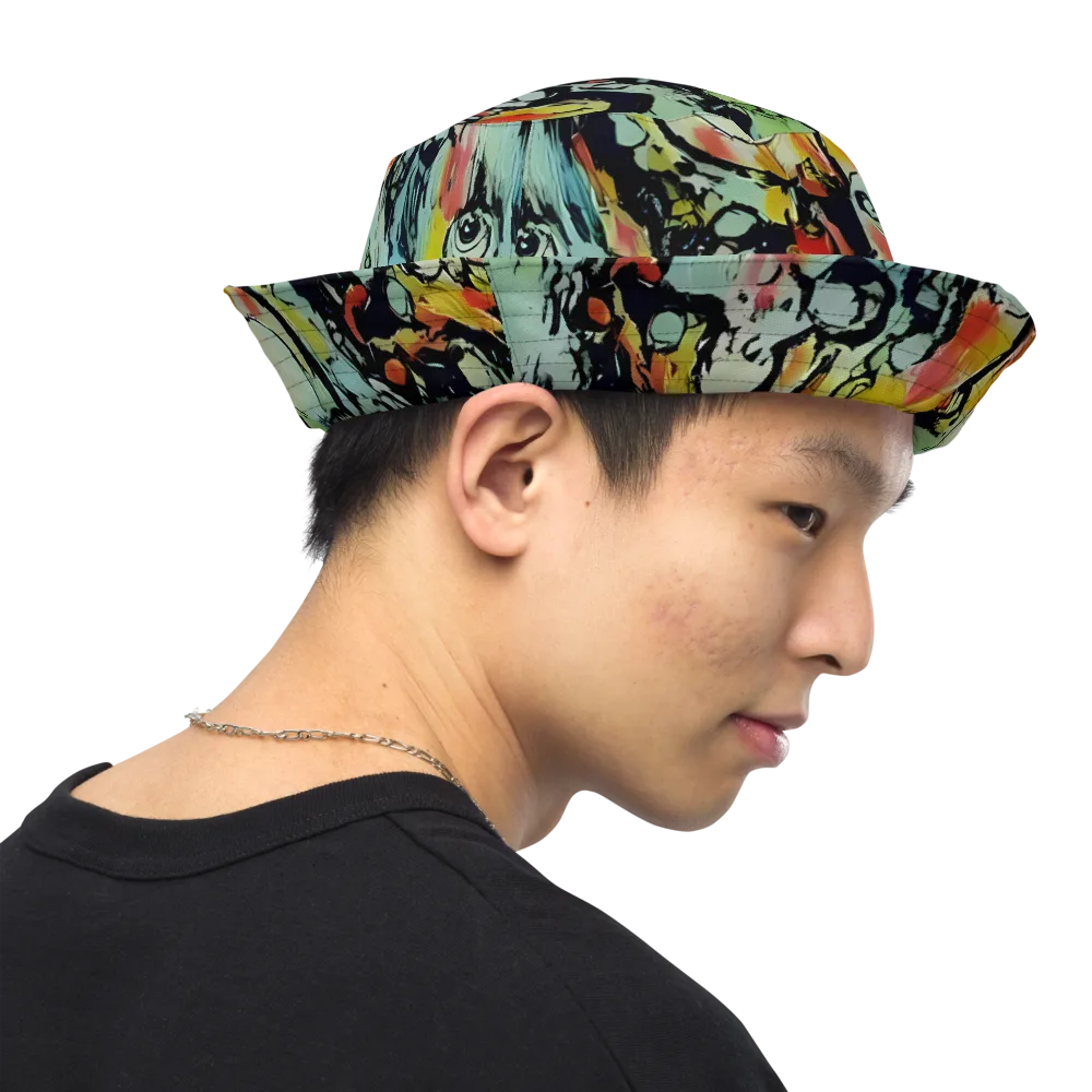 Chromatic Menagerie on Reversible Bucket Hat — Right Outside