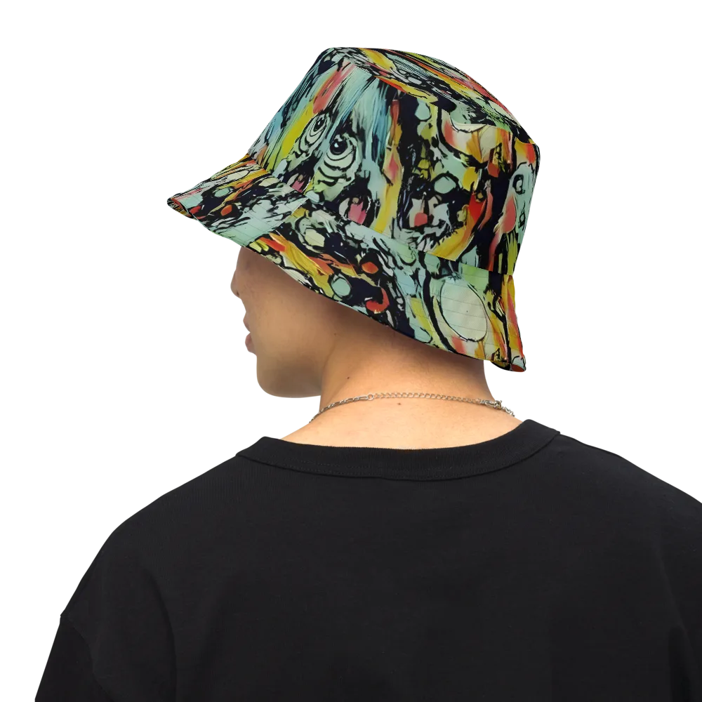 Chromatic Menagerie on Reversible Bucket Hat — Back Inside