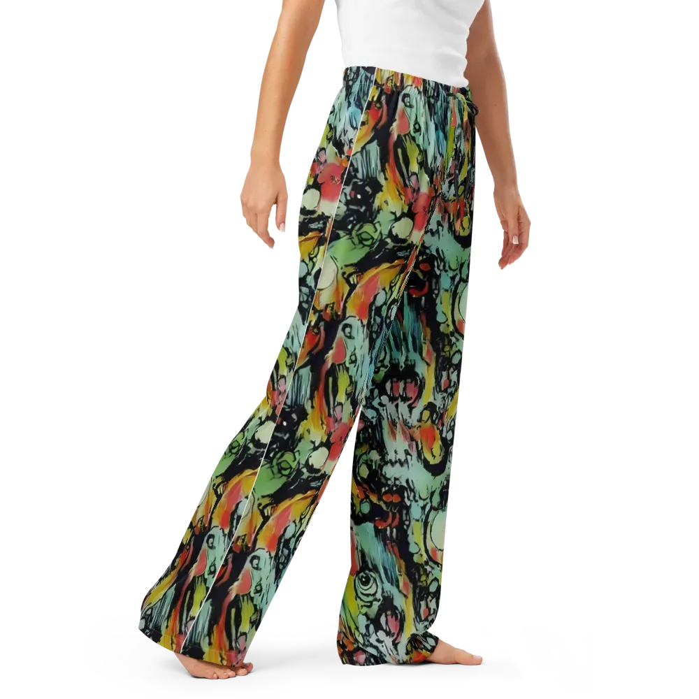 Chromatic Menagerie on Women's Pajama Pants — Right Front