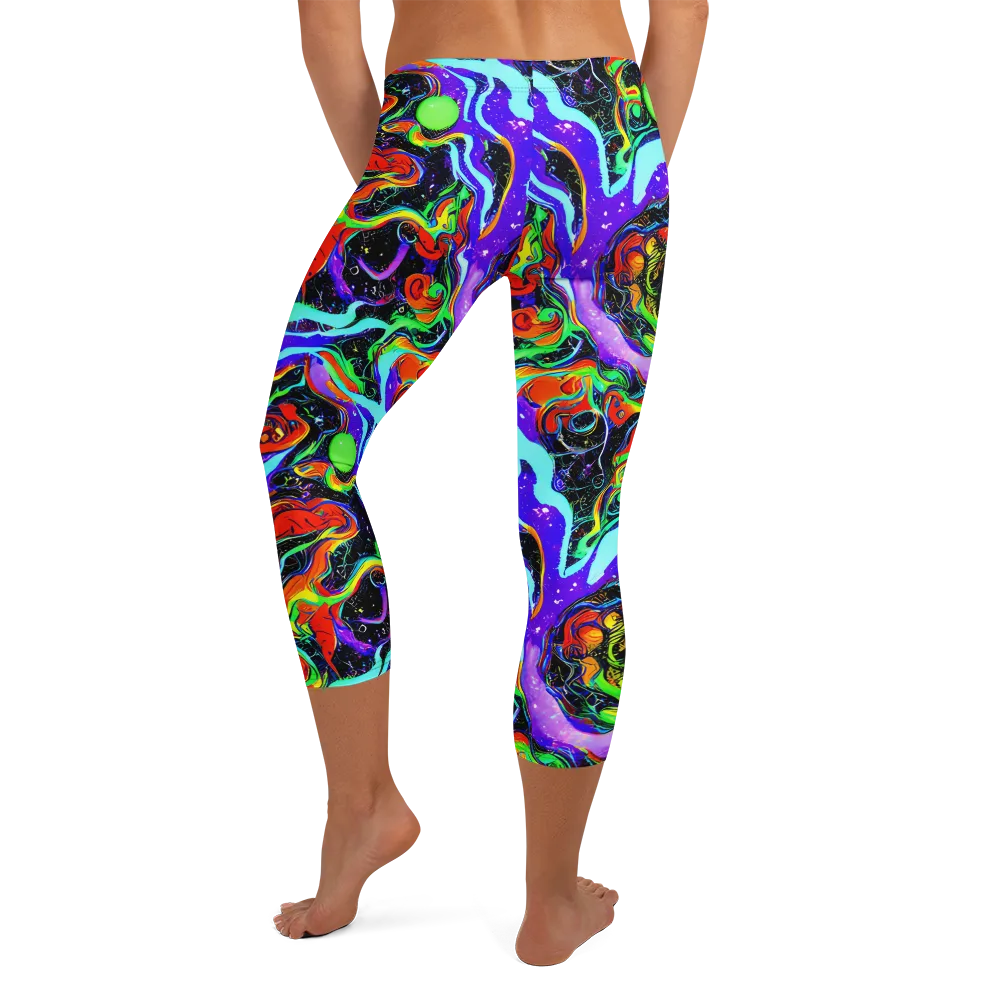 Radiant Undertow on Capri Leggings — Back