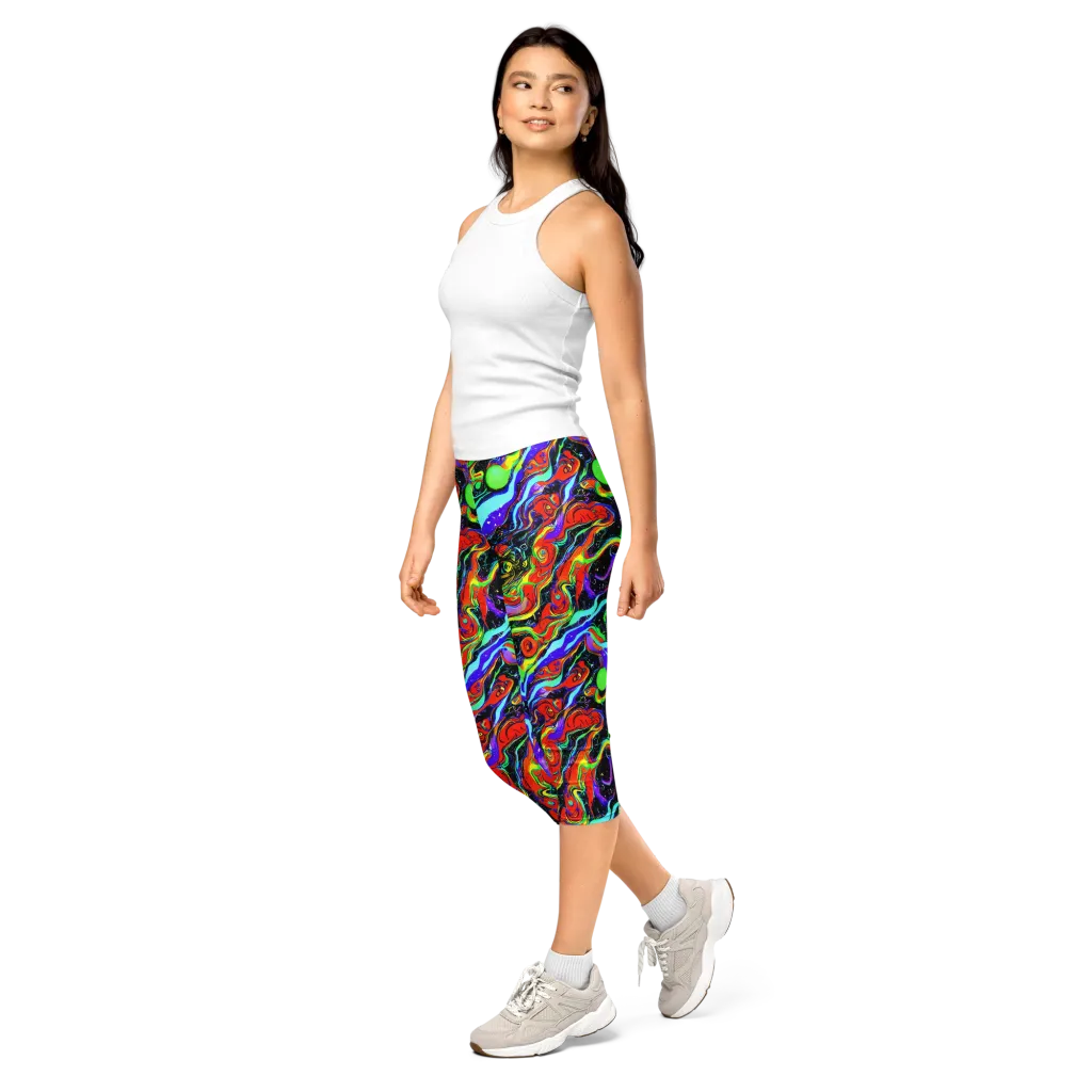 Radiant Undertow on Capri Leggings — Left Front