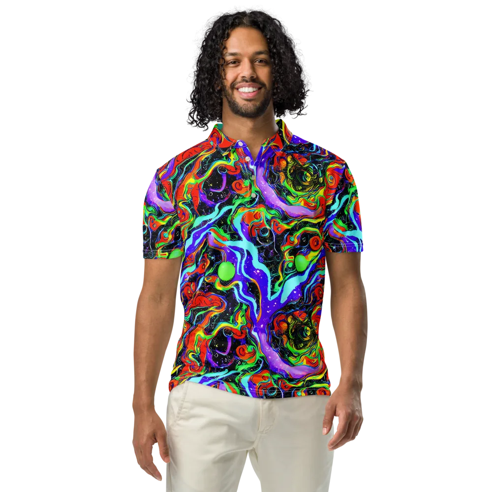 Radiant Undertow on Men's Slim Fit Polo Shirt — Front