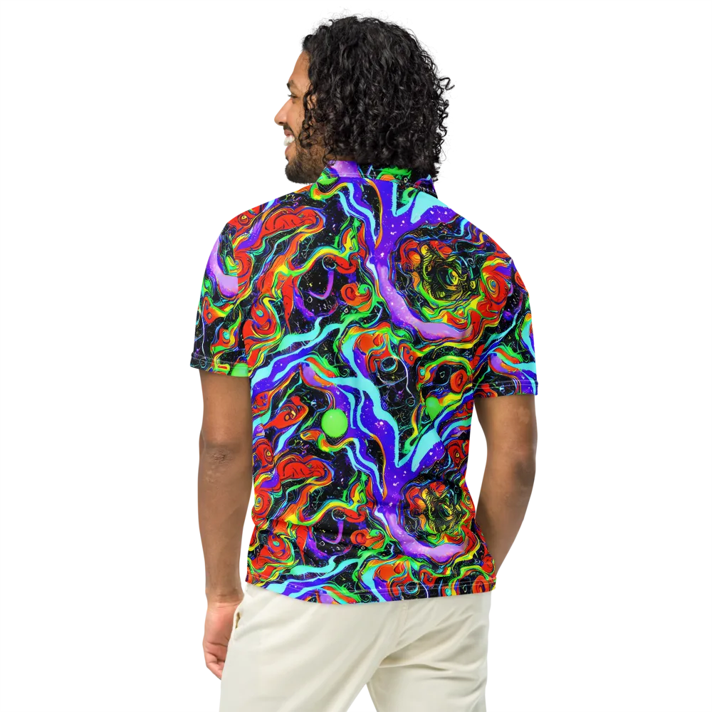 Radiant Undertow on Men's Slim Fit Polo Shirt — Back