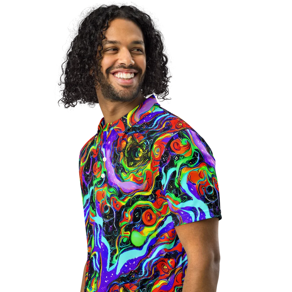 Radiant Undertow on Men's Slim Fit Polo Shirt — Left Front