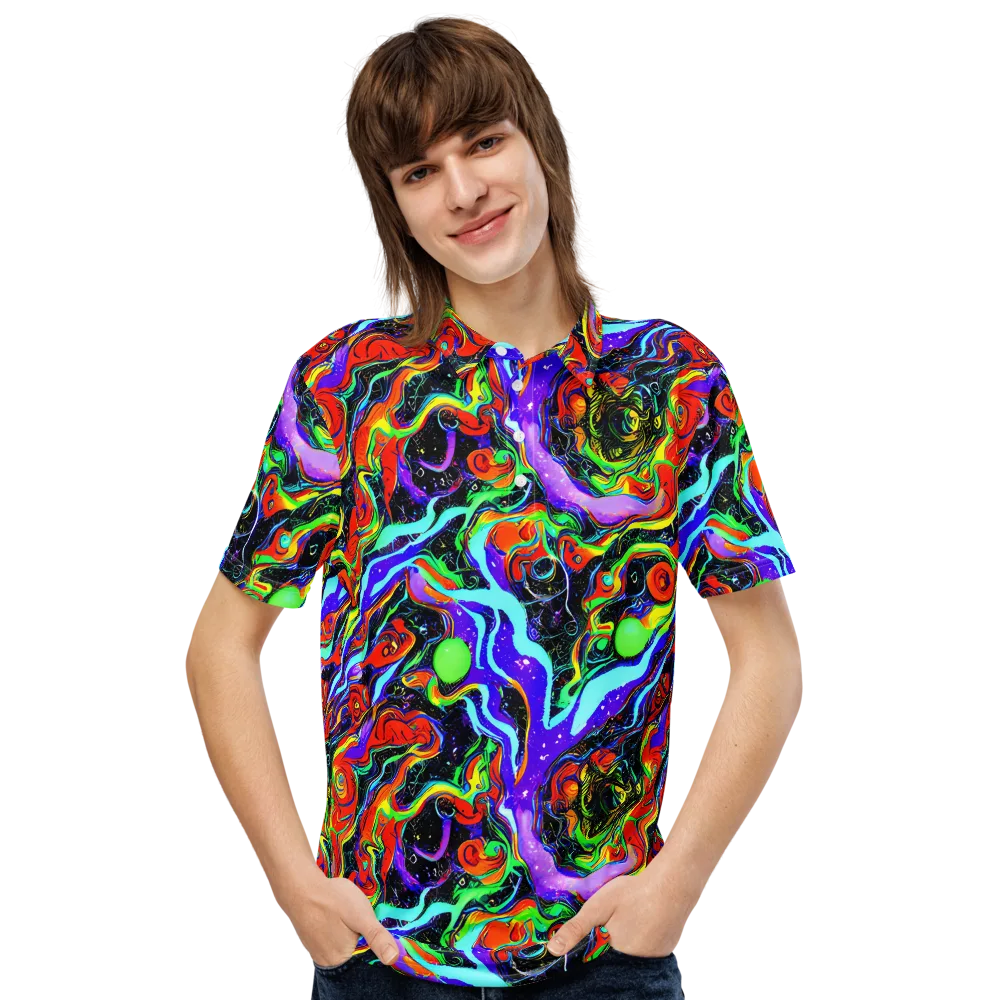Radiant Undertow on Men's Slim Fit Polo Shirt — Front