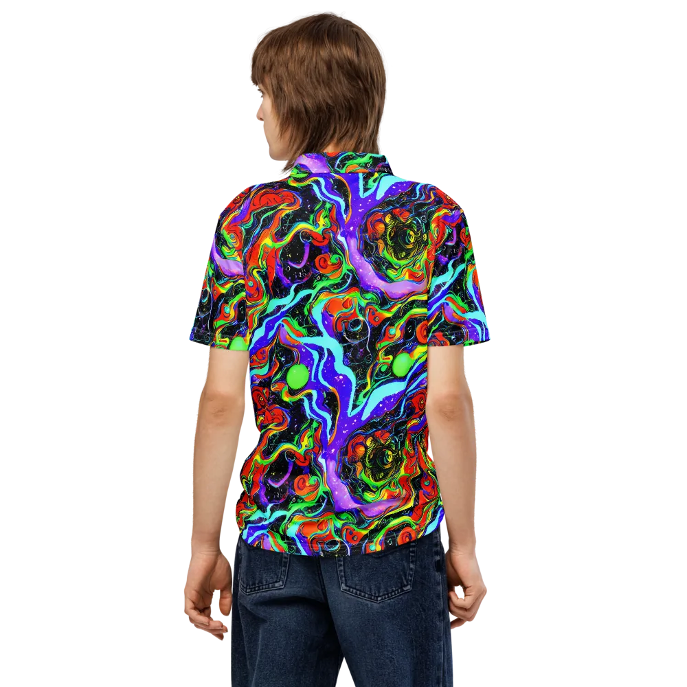 Radiant Undertow on Men's Slim Fit Polo Shirt — Back