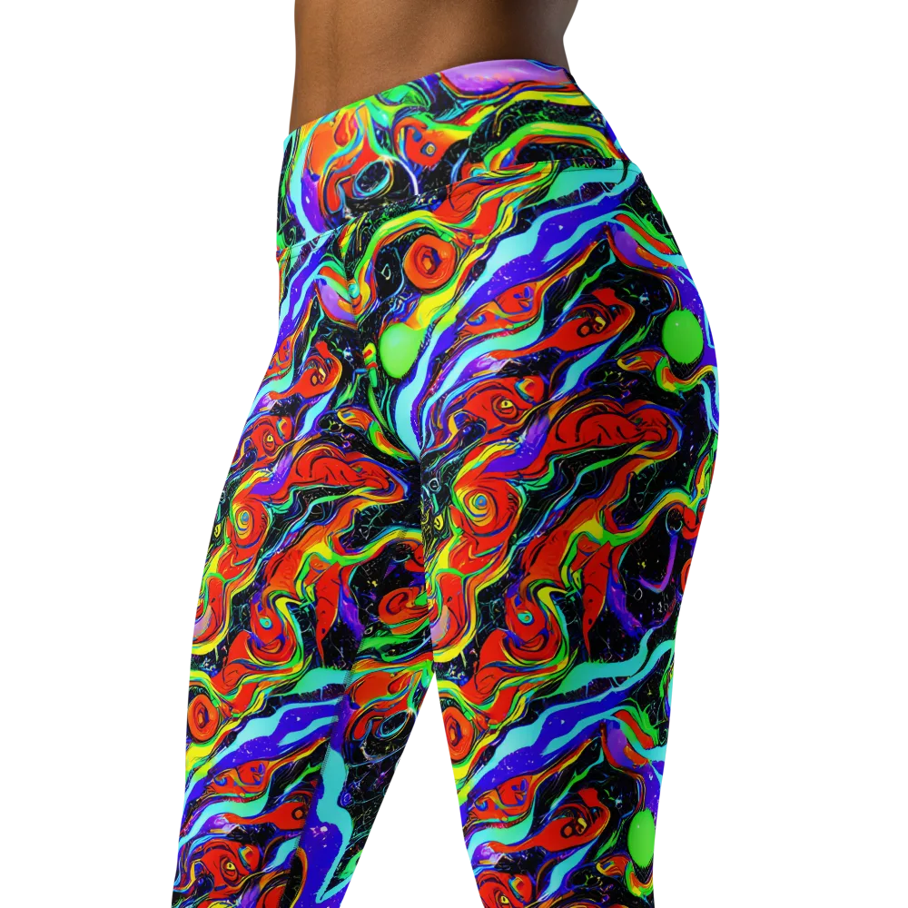 Radiant Undertow on Yoga Leggings — Left Front