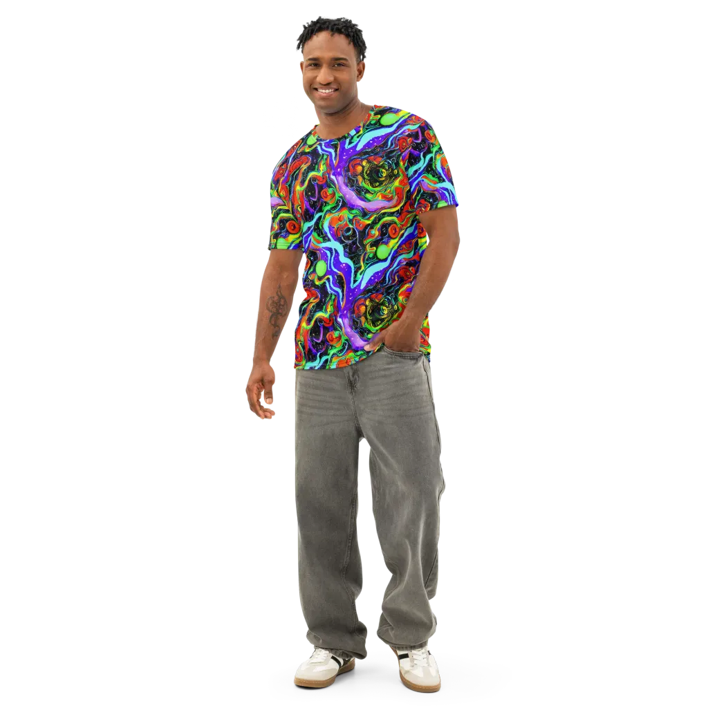 Radiant Undertow on Men's Cotton Crew Neck T-Shirt — Front
