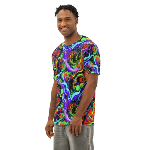 Radiant Undertow on a Men's Cotton Crew Neck T-Shirt