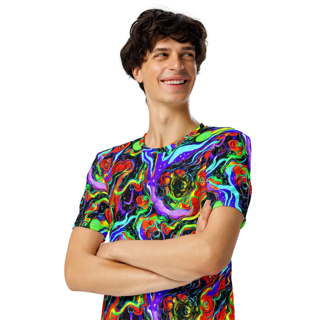 Radiant Undertow on Men's Crew Neck T-Shirt — Left Front