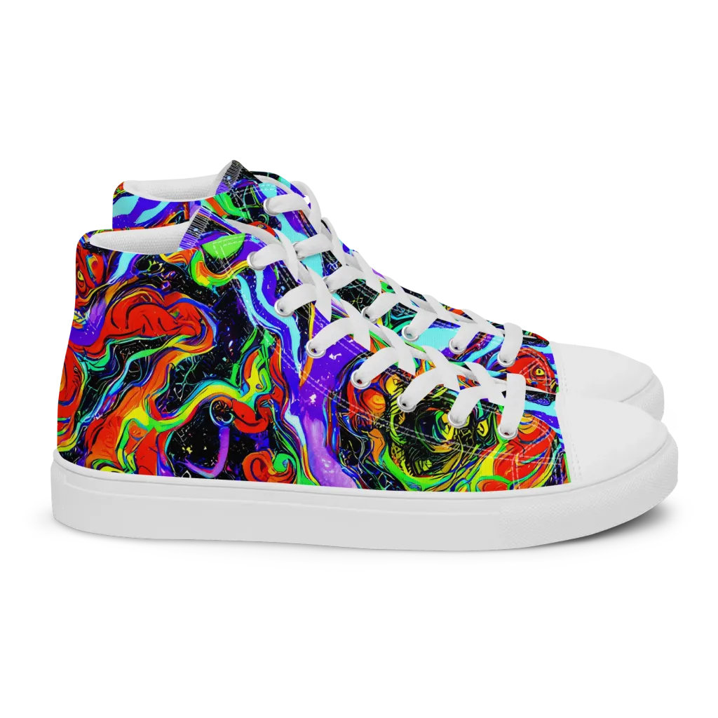 Radiant Undertow on Women's High Top Canvas Shoes — Right