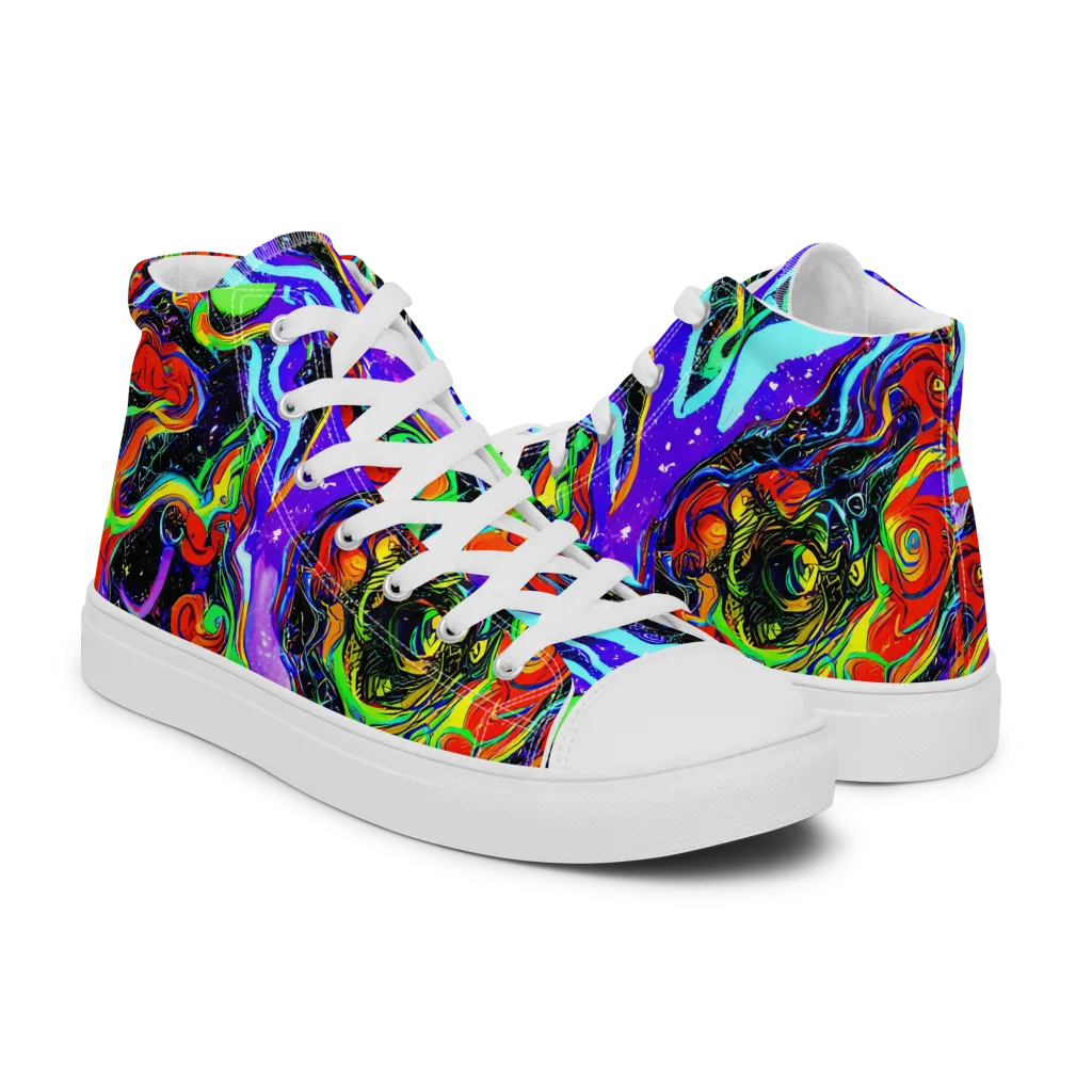Radiant Undertow on Women's High Top Canvas Shoes — Right