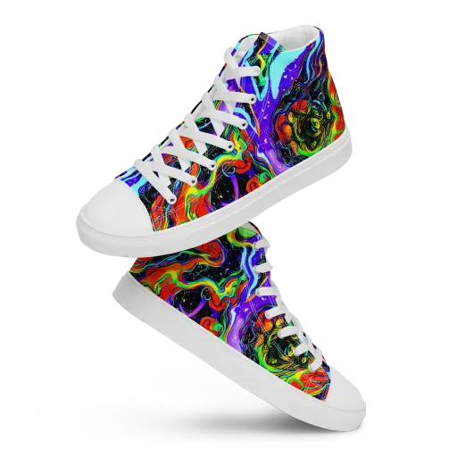Radiant Undertow on a Women's High Top Canvas Shoes