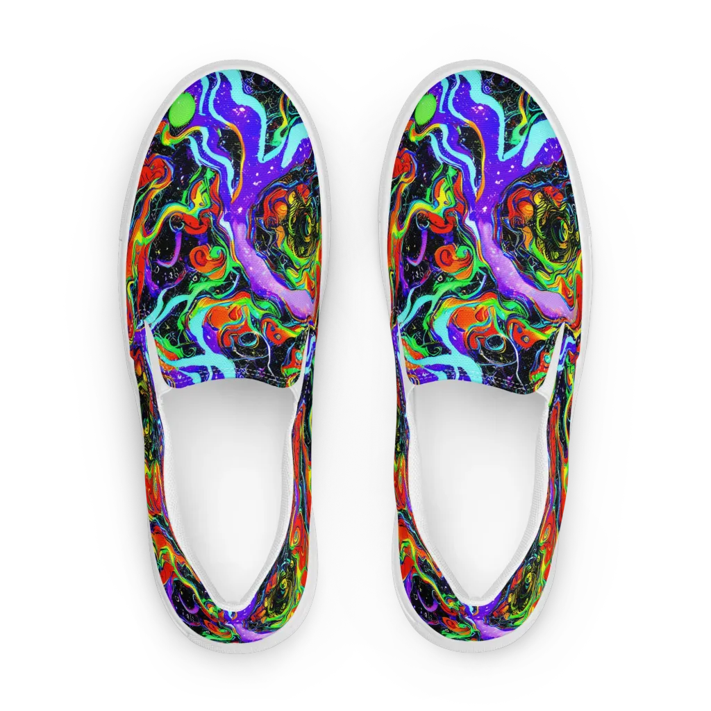 Radiant Undertow on Men's Slip-On Canvas Shoes — Front