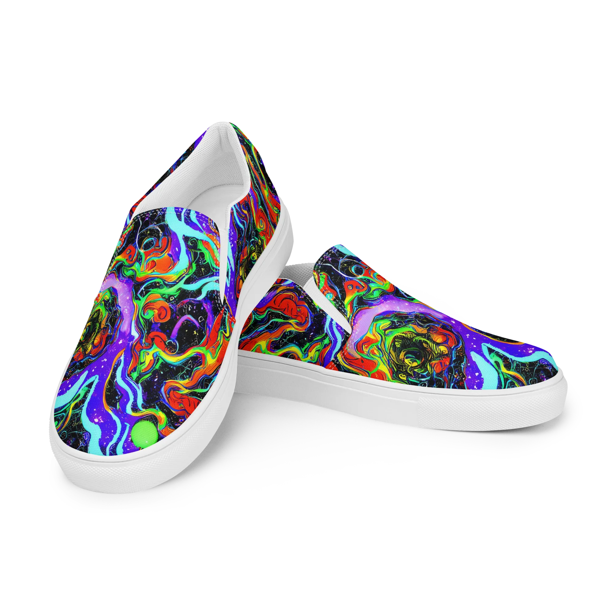 Radiant Undertow on Men's Slip-On Canvas Shoes — Left Front