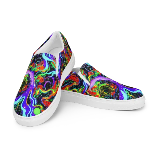 Radiant Undertow on a Men's Slip-On Canvas Shoes