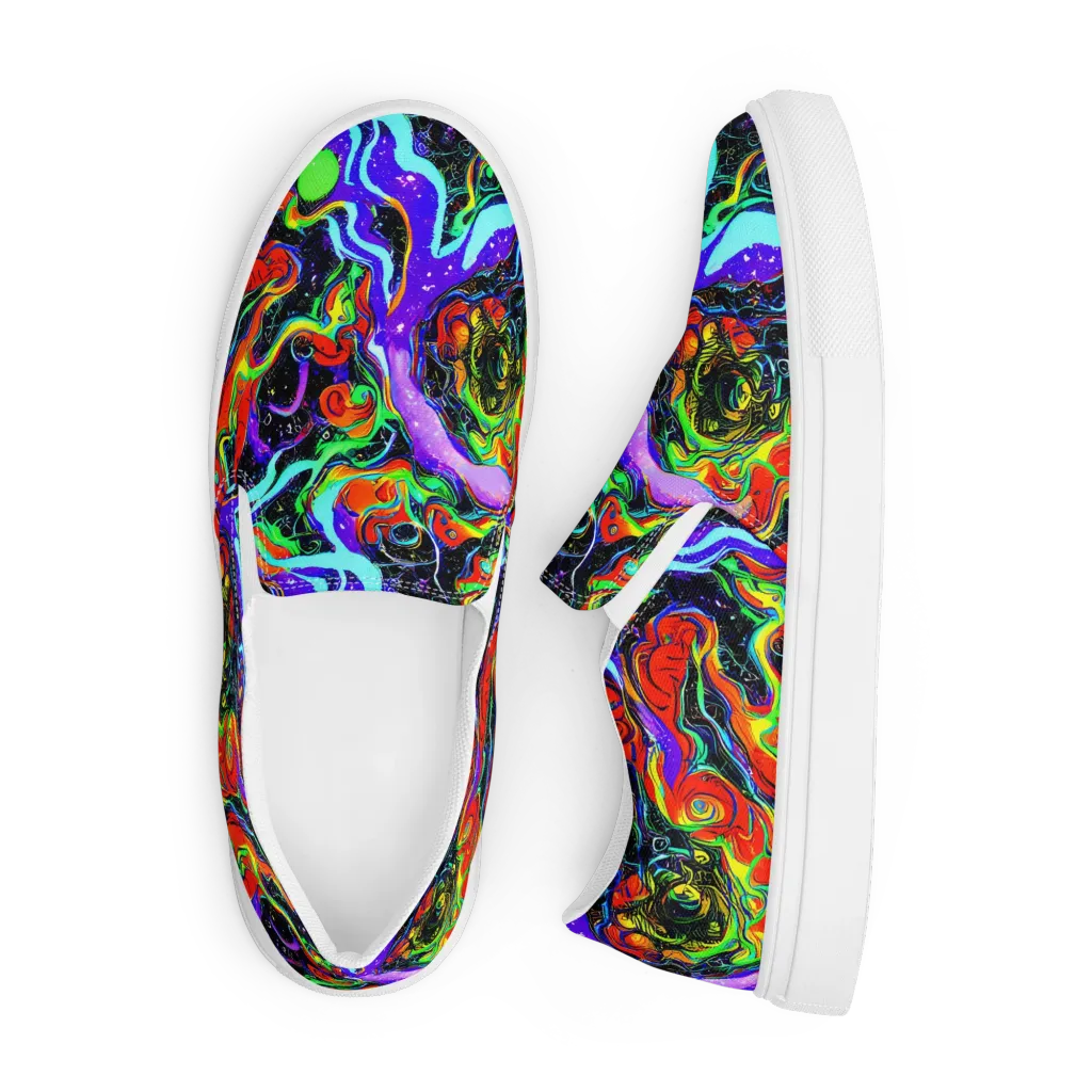 Radiant Undertow on Men's Slip-On Canvas Shoes — Front