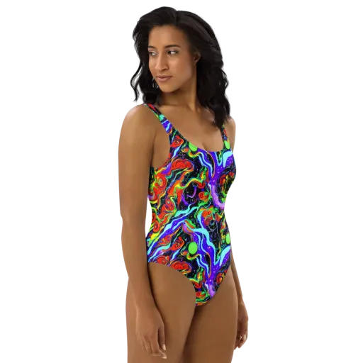 Radiant Undertow on a One-Piece Swimsuit