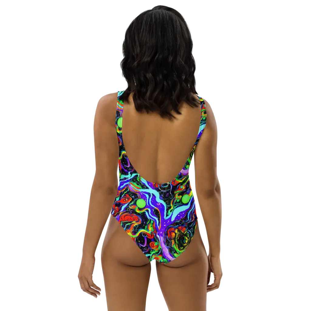 Radiant Undertow on One-Piece Swimsuit — Back