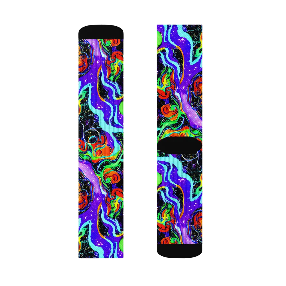 Radiant Undertow on Socks — Right Sock