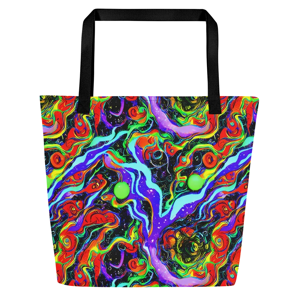 Radiant Undertow on Large Tote Bag W/ Pocket — Front