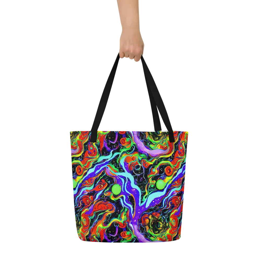 Radiant Undertow on Large Tote Bag W/ Pocket — Front