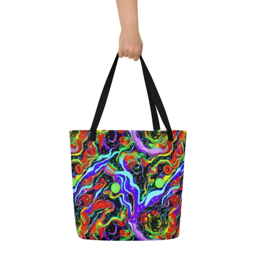 Radiant Undertow on a Large Tote Bag W/ Pocket
