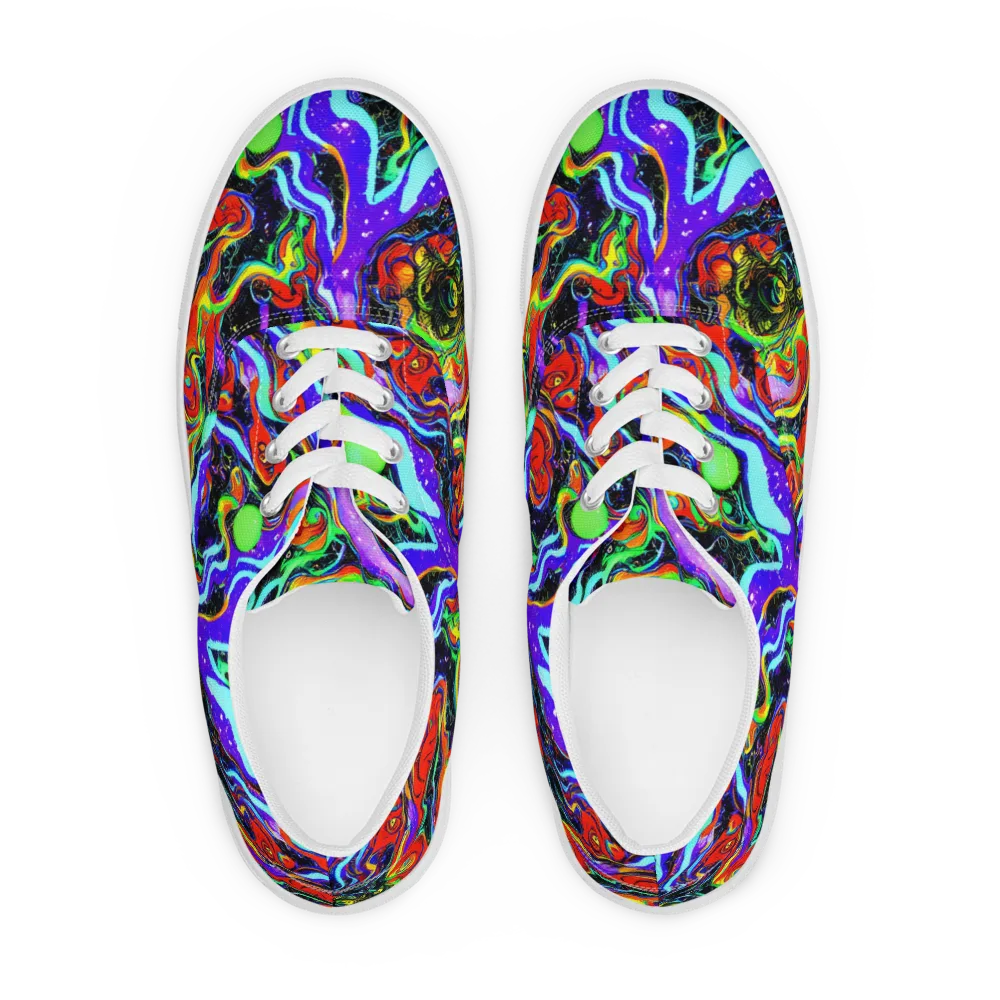 Radiant Undertow on Men's Lace-Up Canvas Shoes — Front