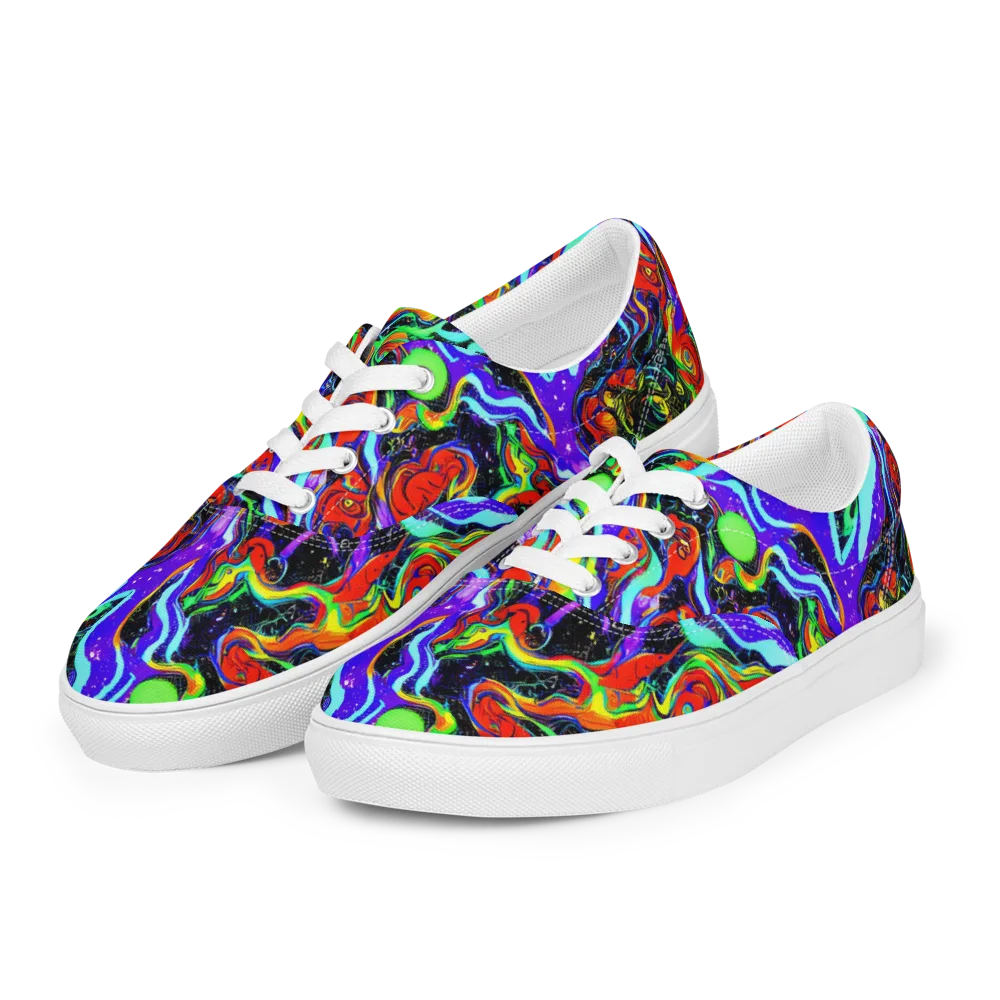 Radiant Undertow on Men's Lace-Up Canvas Shoes — Left Front