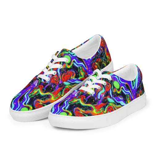 Radiant Undertow on a Men's Lace-Up Canvas Shoes