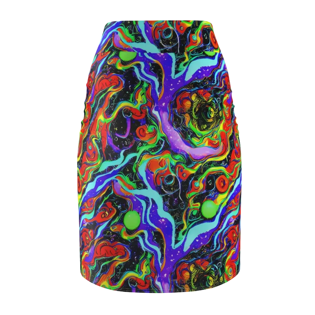 Radiant Undertow on Pencil Skirt — Back