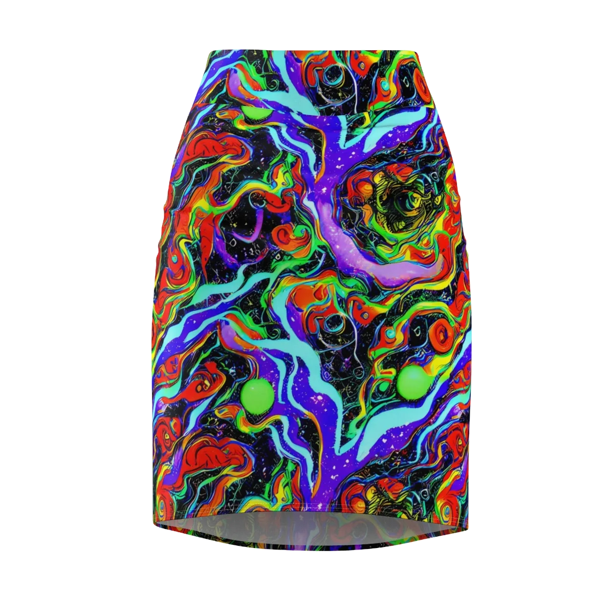 Radiant Undertow on Pencil Skirt — Front