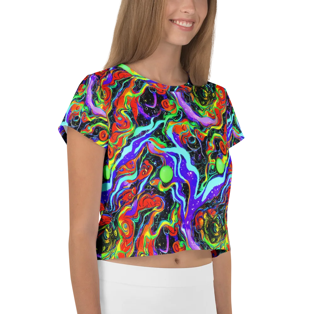 Radiant Undertow on Crop Tee — Right